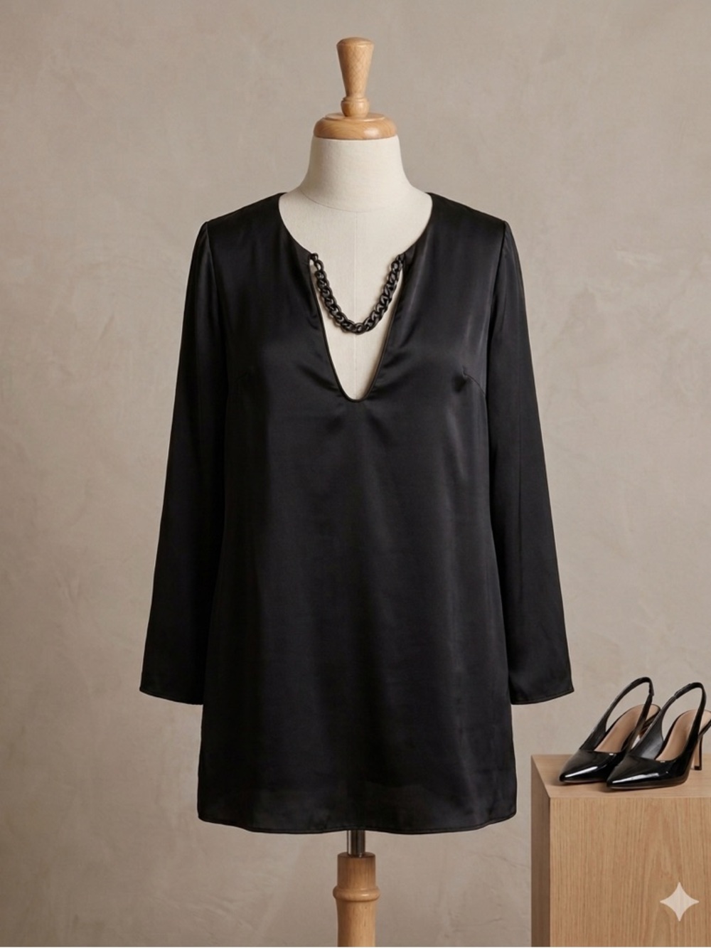 Radenroro New York Black Silk Cocktail Evening‎ Dress Size 8